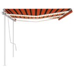 vidaXL Auvent manuel rétractable avec LED 6x3 5 m Orange et marron