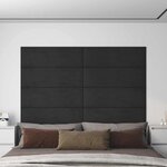 vidaXL Tête de lit murale 12 Pièces Noir Velours