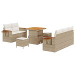 vidaXL Ensemble de canapé de jardin avec coussin 8 Pièces beige et crème