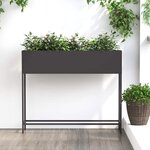 vidaXL Bac de jardin surélevé Noir 100 x 26 x 82 cm Acier