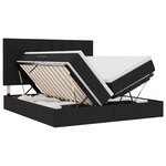 vidaXL Lit de rangement LED avec matelas Noir 200 x 200 cm Tissu