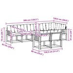 vidaXL Ensemble de canapés d'extérieur 8 Pièces Blanc et crème