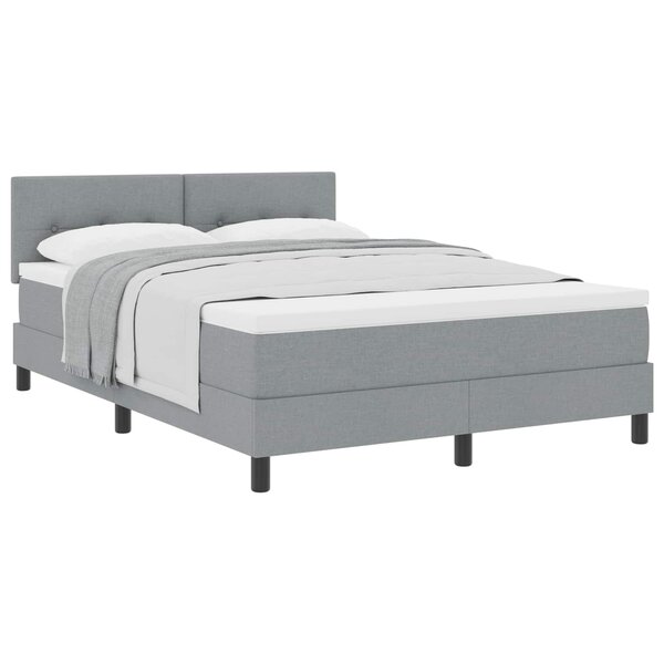 vidaXL Lit à ressorts avec tête de lit Gris clair 140 x 190 cm tissu