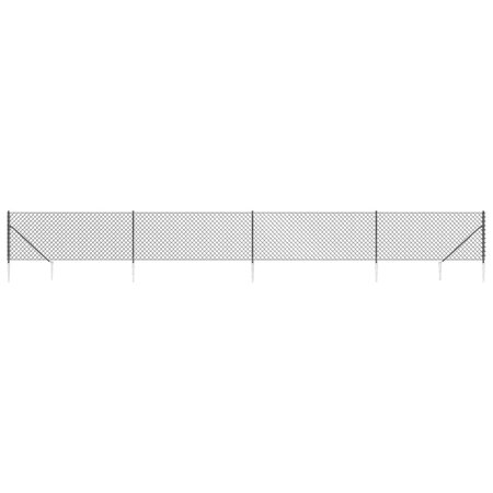 vidaXL Clôture à mailles losangées avec ancrage anthracite 1x10 m