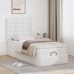 VidaXL Cadre de lit ottoman avec matelas blanc 90x190 cm similicuir