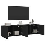 vidaXL Meubles TV muraux 2 Pièces noir 80x30x41 cm