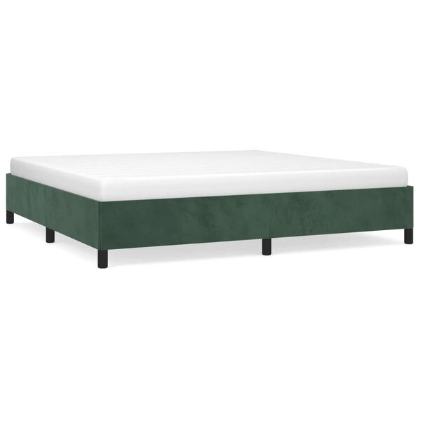 vidaXL Cadre de lit sans matelas vert foncé 200x200 cm velours