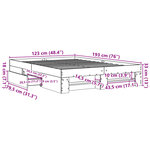 vidaXL Cadre de lit sonoma gris 120x190 cm bois d'ingénierie