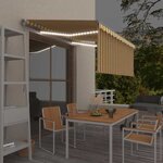 vidaXL Auvent rétractable manuel store LED 3 5x2 5 m Jaune et blanc