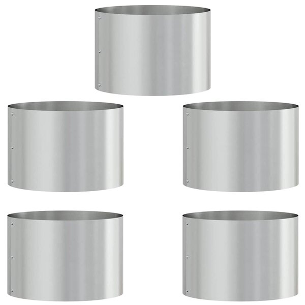 vidaXL Pots de jardin 5 Pièces Argent 30 x 30 x 20 cm Acier galvanisé