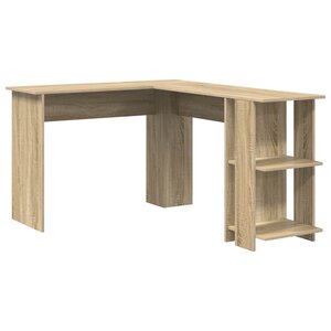 vidaXL Bureau d'angle avec étagère Chêne Sonoma 140 x 113 5 x 75 cm