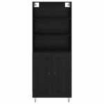 vidaXL Haut Armoire Chêne noir 69 5 x 34 x 180 cm Bois d'ingénierie