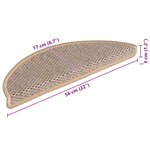 vidaXL Tapis d'escalier autocollants 15 Pièces 56x17x3 cm Beige clair