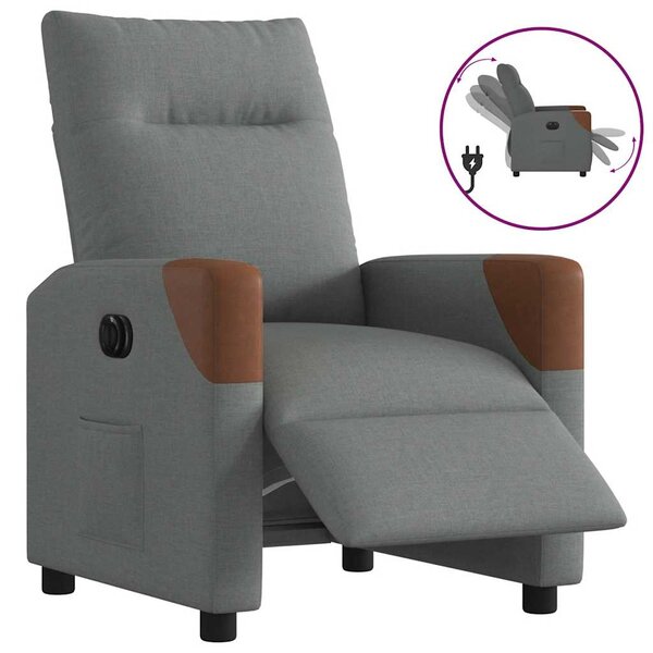 vidaXL Fauteuil inclinable électrique Gris foncé Tissu