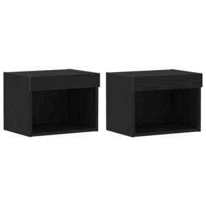 vidaXL Ensemble meuble TV avec LED 2 Pièces Chêne noir 40 x 30 x 30 cm