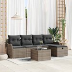 vidaXL Ensemble de canapé de jardin 6 Pièces Gris 231 x 117 x 85 cm