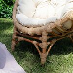 Fauteuil de jardin en osier CLER beige