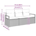 vidaXL Ensemble de Canapés 3 Pièces Marron polyrotin