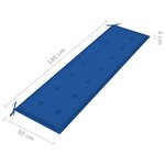 vidaXL Banc de jardin avec coussin bleu royal 175 cm Teck massif