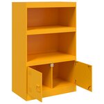 vidaXL Buffet jaune moutarde 67x39x107 cm acier
