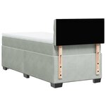 vidaXL Sommier à lattes de lit et matelas Gris clair 100x200cm Velours