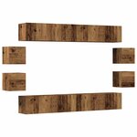 vidaXL Ensemble de meuble TV mural 8 Pièces vieux bois bois d'ingénierie
