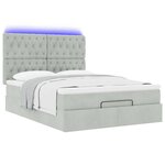 vidaXL Cadre de lit ottoman et matelas gris clair 140x190 velours