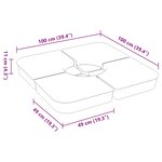 vidaXL Ensemble de base de parasol pour parasols à pied croisé 4Pièces PP