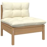 Vidaxl salon de jardin 10 pièces avec coussins marron miel bois de pin