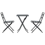 vidaXL Ensemble bistrot 3 Pièces Anthracite Acier