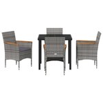 vidaXL Ensemble de salle à manger pour jardin 5 Pièces Gris Poly rotin