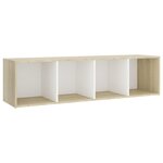 vidaXL Meuble TV blanc chêne sonoma 142 5x35x36 5 cm bois d'ingénierie