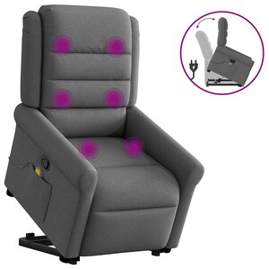 vidaXL Fauteuil de massage inclinable Gris foncé Tissu