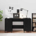 vidaXL Bureau avec porte Chêne noir 140 x 50 x 75 cm Bois d'ingénierie