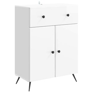 vidaXL Buffet Blanc brillant 66 x 34 5 x 90 cm Bois d'ingénierie