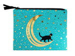 Pochette 20 x 15 cm turquoise - Chat