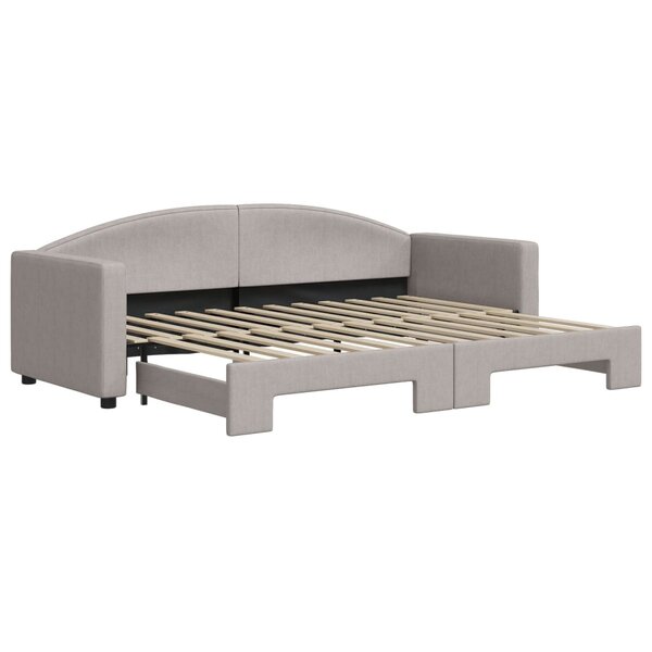 vidaXL Lit de jour avec lit gigogne taupe 80x200 cm tissu