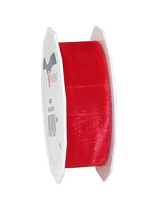 Organza sheer 25-m-rouleau 25 mm rouge