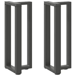 vidaXL Pieds de table console en T  2 pièces  anthracite  38 x 25 x (72-73) cm  acier