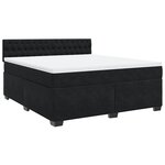 vidaXL Sommier à lattes de lit avec matelas Noir 180x200 cm Velours