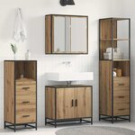 vidaXL Ensemble de mobilier de salle de bain 4 Pièces Chêne artisanal