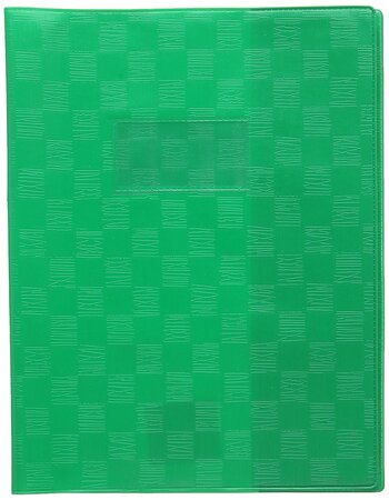 Protège-cahier Madras PVC 22/100e Avec Rabat Marque page 17x22 vert CALLIGRAPHE