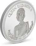 Monnaie en argent 2 dollars g 31.1 (1 oz) millésime 2022 queen elizabeth ii