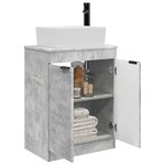 vidaXL Meuble de salle de bain avec évier Gris béton 54 x 35 x 83 cm