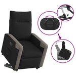 vidaXL Fauteuil inclinable électrique noir tissu