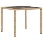vidaXL Ensemble à manger de jardin et coussins 5 Pièces beige rotin verre