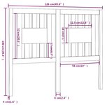 vidaXL Tête de lit Blanc 126x4x100 cm Bois massif de pin