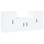 vidaXL Ensemble de meubles TV 3 Pièces Blanc Bois d'ingénierie