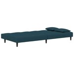 vidaXL Canapé-lit à 2 places avec deux oreillers bleu velours