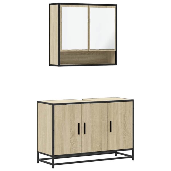 vidaXL Ensemble de meubles de salle de bain 2 Pièces chêne sonoma